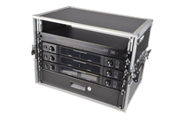 6 Way Wireless Microphone Set with Belt packs and Headsets Racked Ready to Use